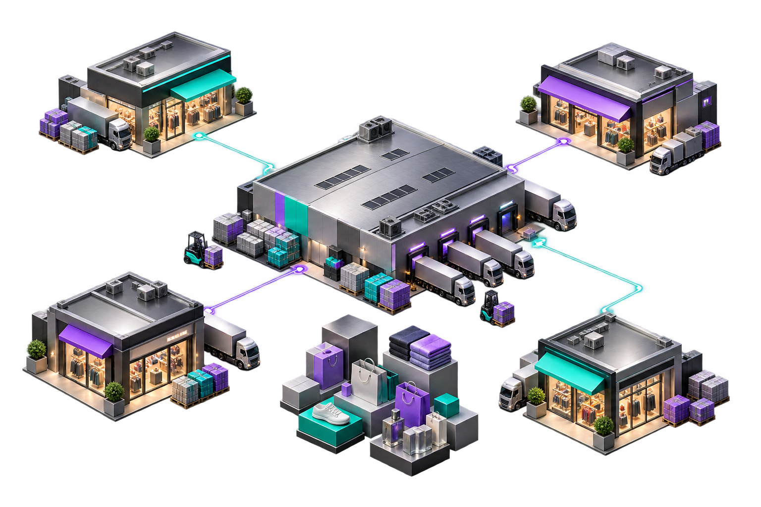 Escenario visual de inventario, distribución y decisiones comerciales